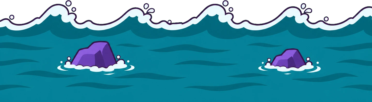 The sea below the cliff